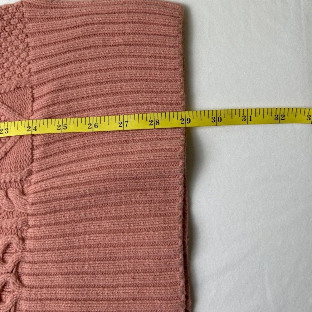 J. Crew Womens Cable Knit Tunic Wool Blend Sweater Rose Pink Size S Fisherman - Picture 8 of 10